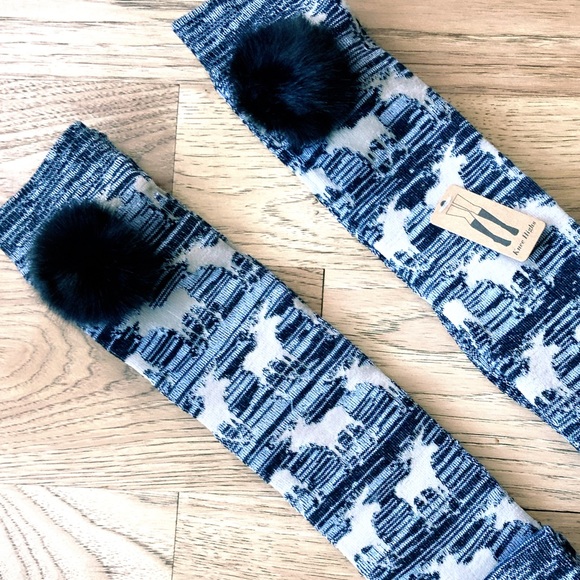 Born | Moose Knit Knee High Pom Socks - Picture 6 of 6